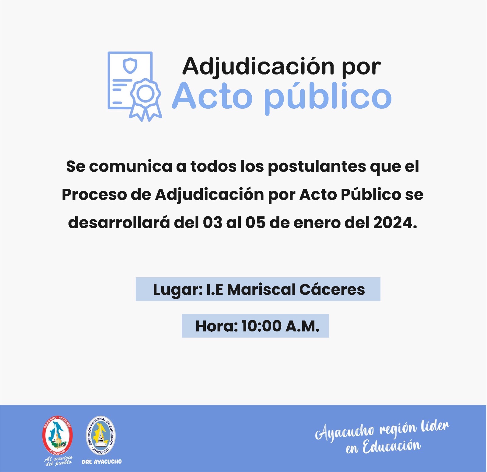 ADJUDICACIÓN POR ACTO PÚBLICO - 2024