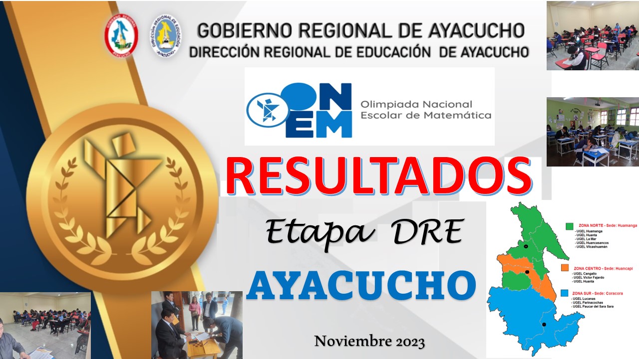 RESULTADOS OLIMPIADA NACIONAL ESCOLAR DE MATEMÁTICA - ETAPA DRE